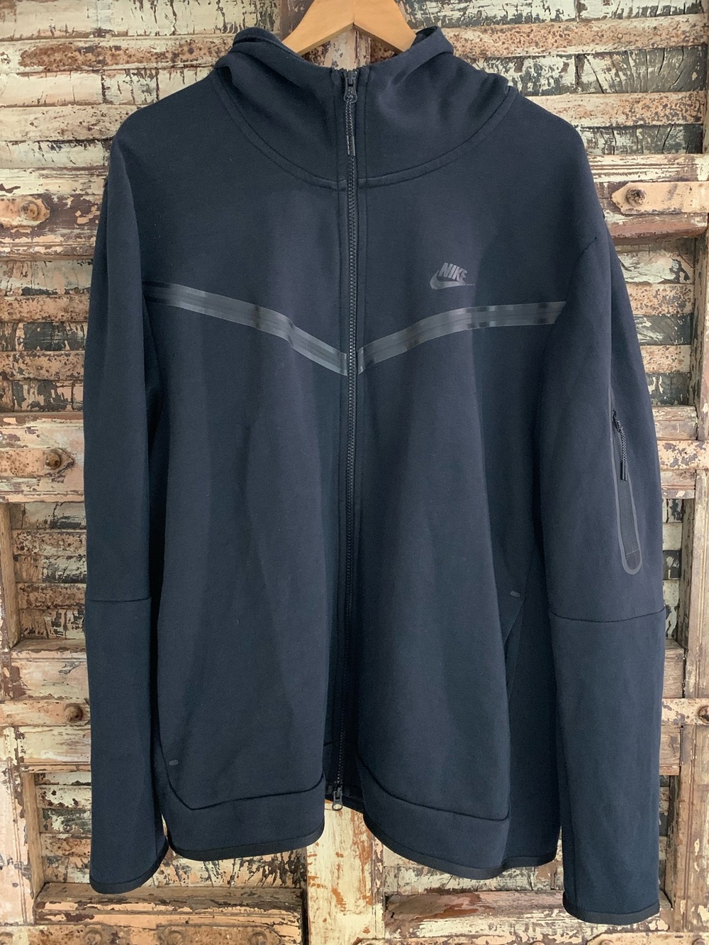 Nike Men's Tech Fleece Black Zip-Up Hoodie Jacket, Reflective, Performance, XXL - Picture 2 of 11